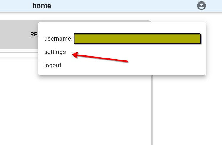 Il menu dell'account, da cui si raggiunge la pagina delle impostazioni.