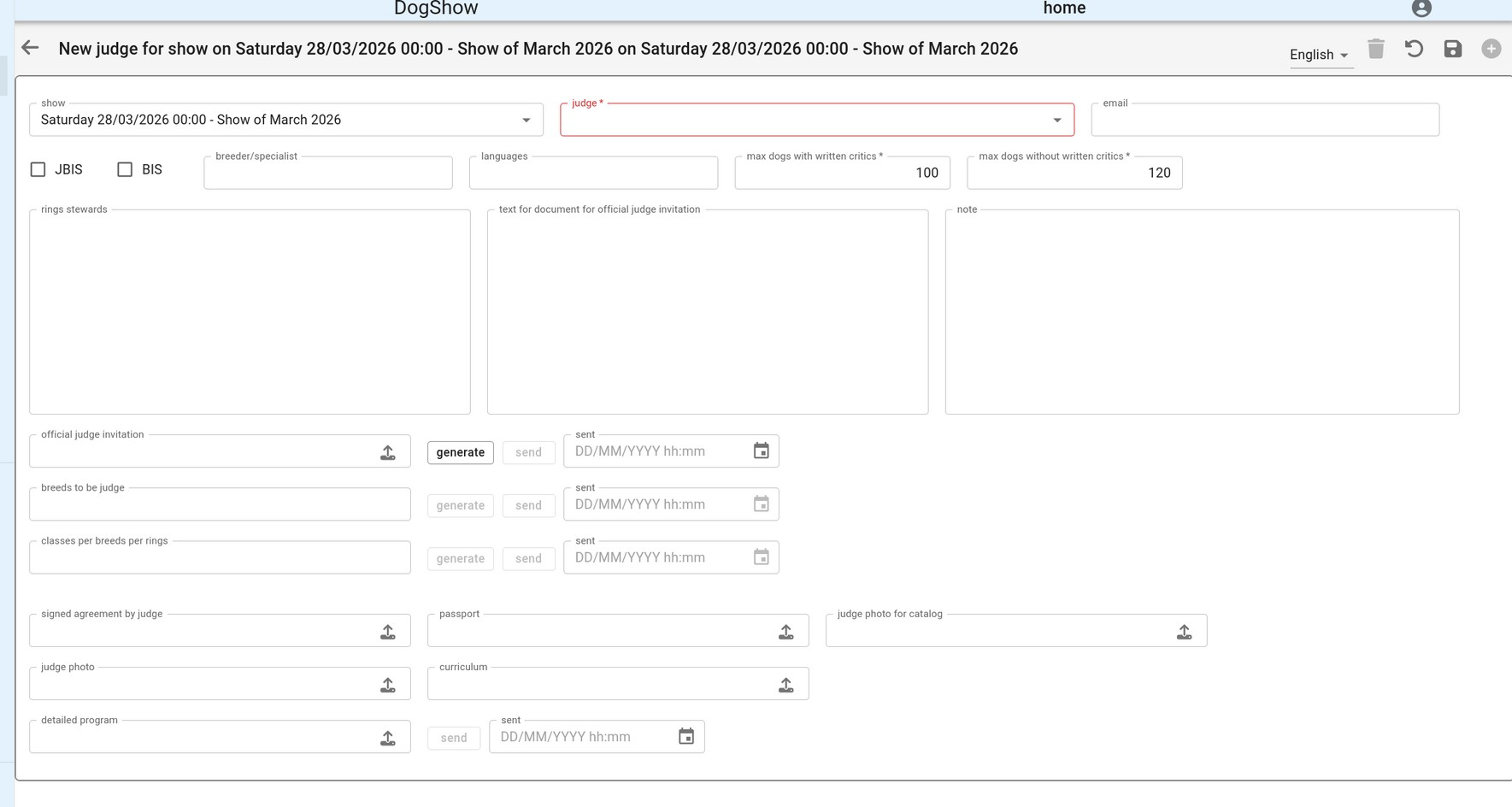 Un giudice su un'esposizione: qualifiche, limiti di carico, commissari e documenti da mandare.
